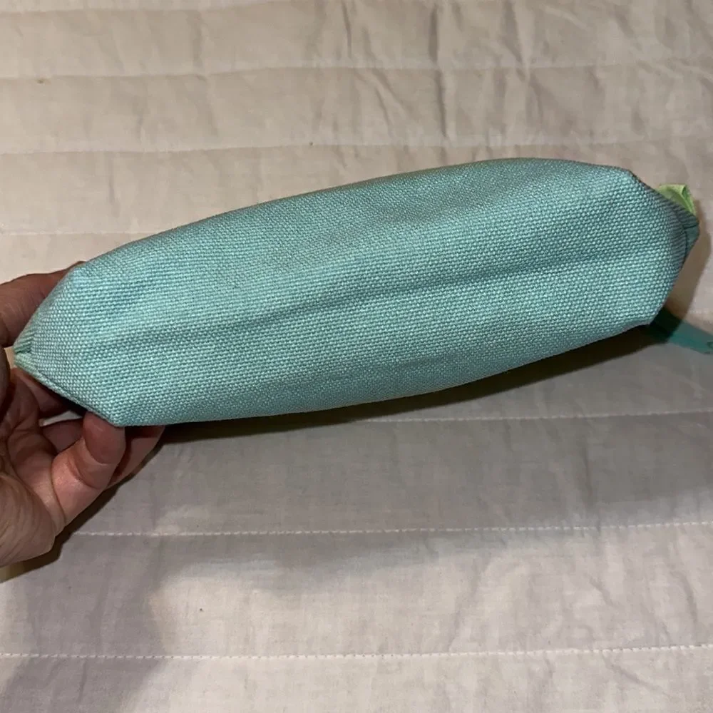 Earth Origins Blue Green White Canvas Beauty Is On The Inside” Cosmetic Zip Bag